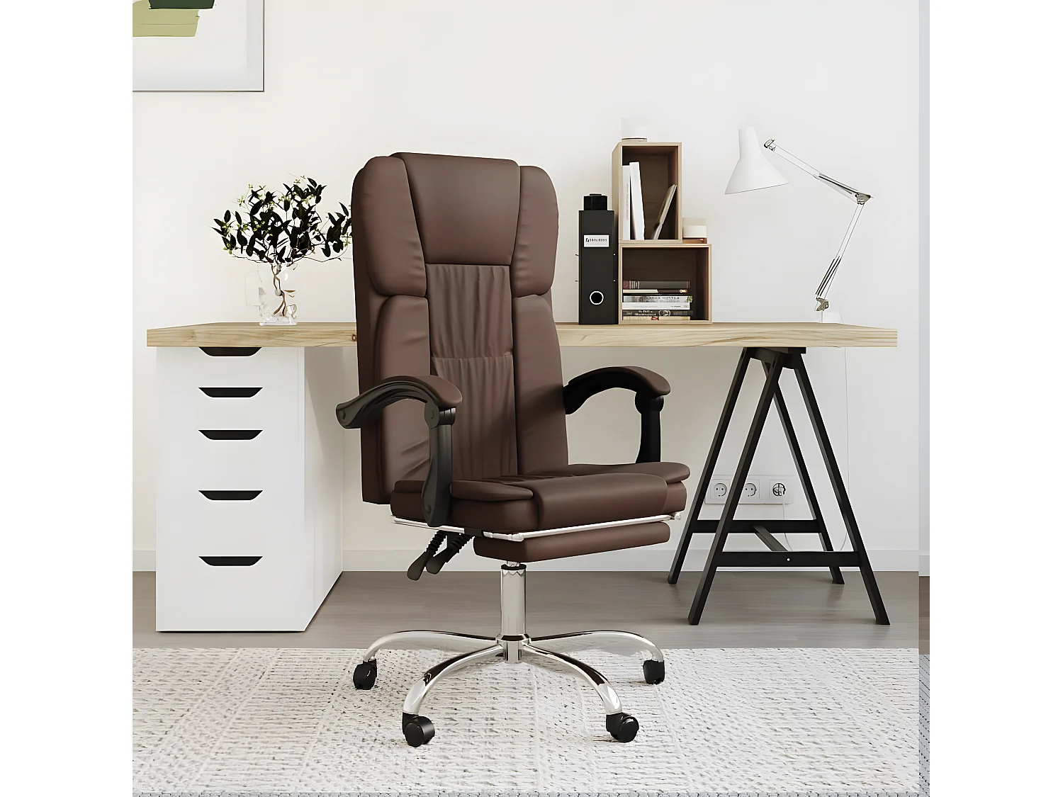 Fauteuil inclinable de bureau Marron Similicuir