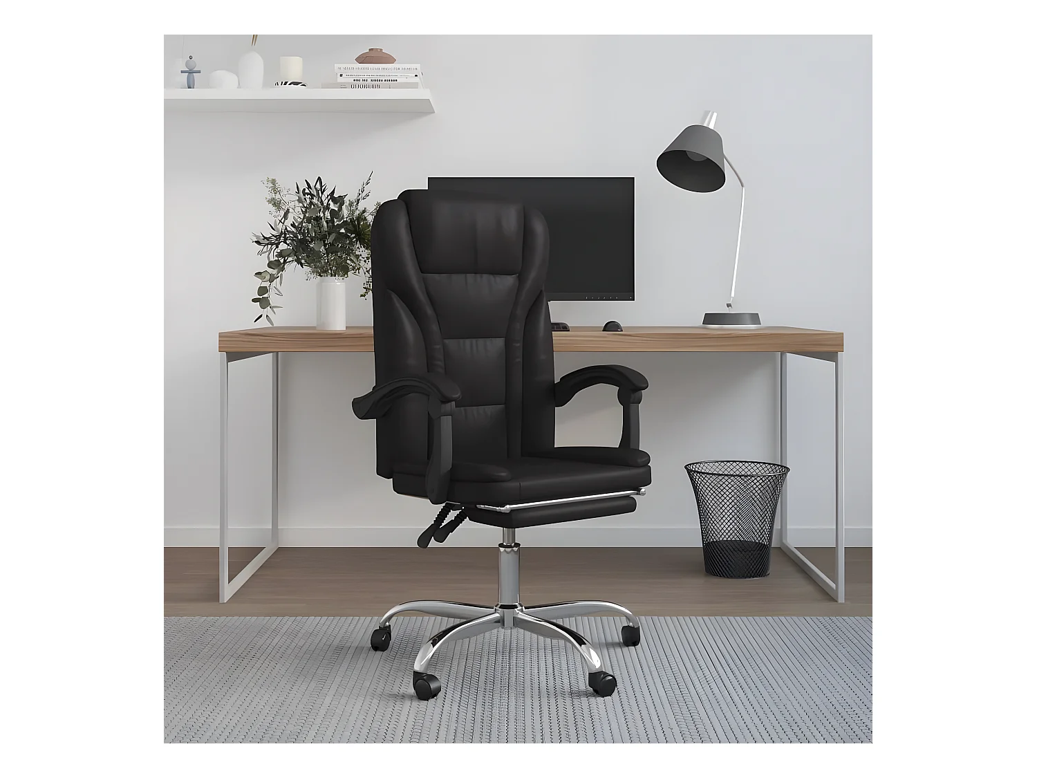 Fauteuil inclinable de bureau Noir Similicuir