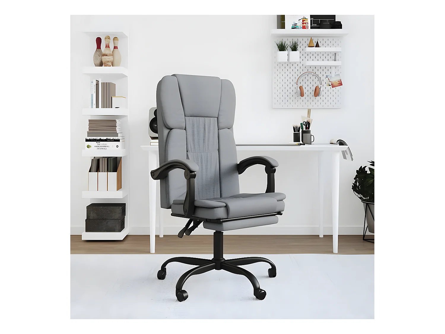 Fauteuil inclinable de bureau Gris clair Tissu