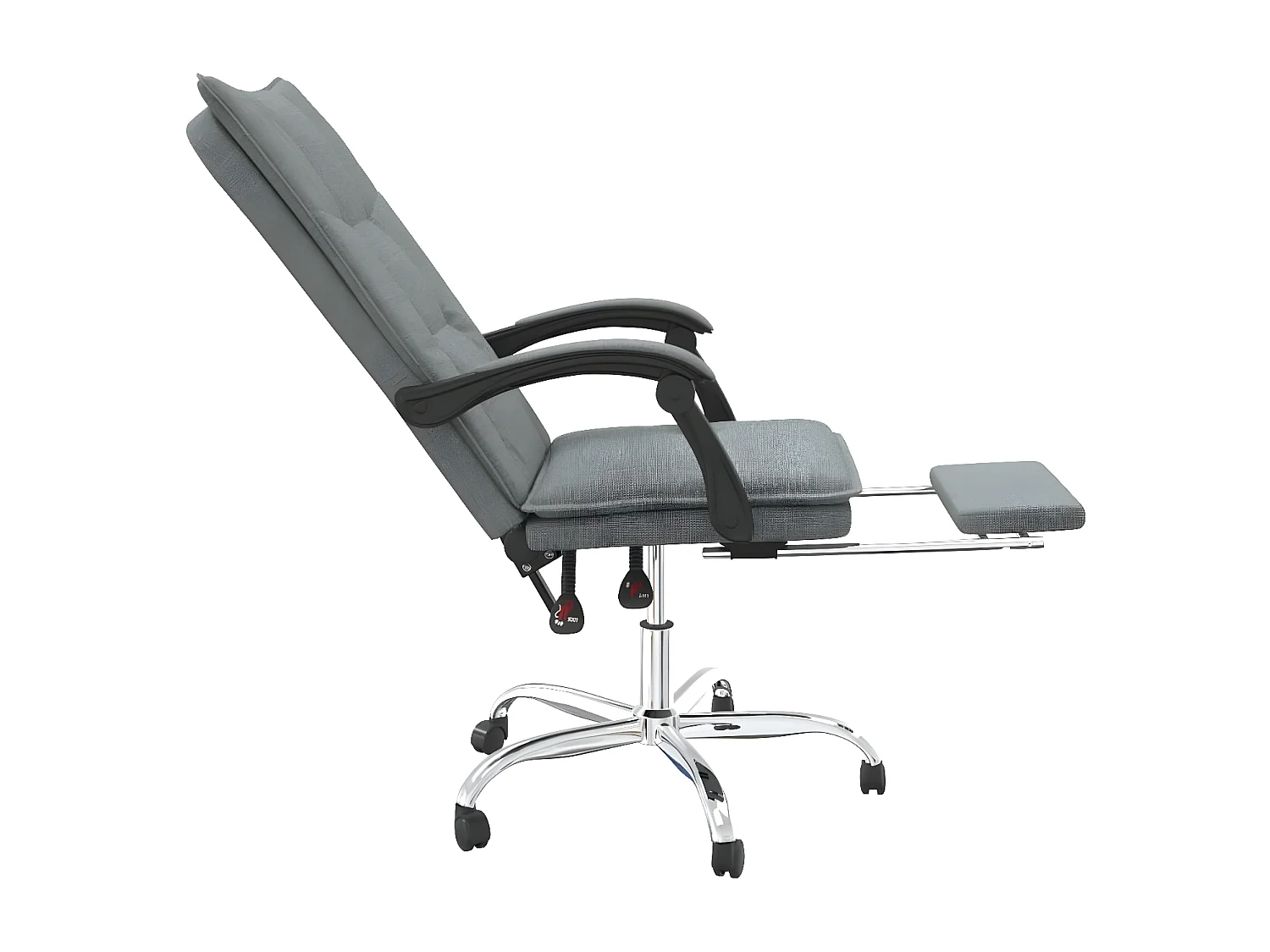 Silla de oficina reclinable de tela gris oscuro