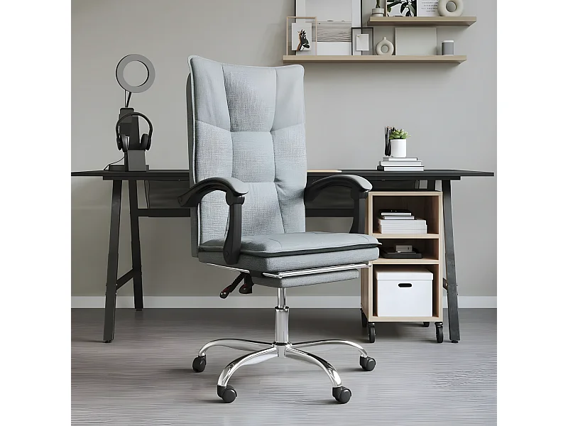 Fauteuil inclinable de bureau Gris foncé Tissu