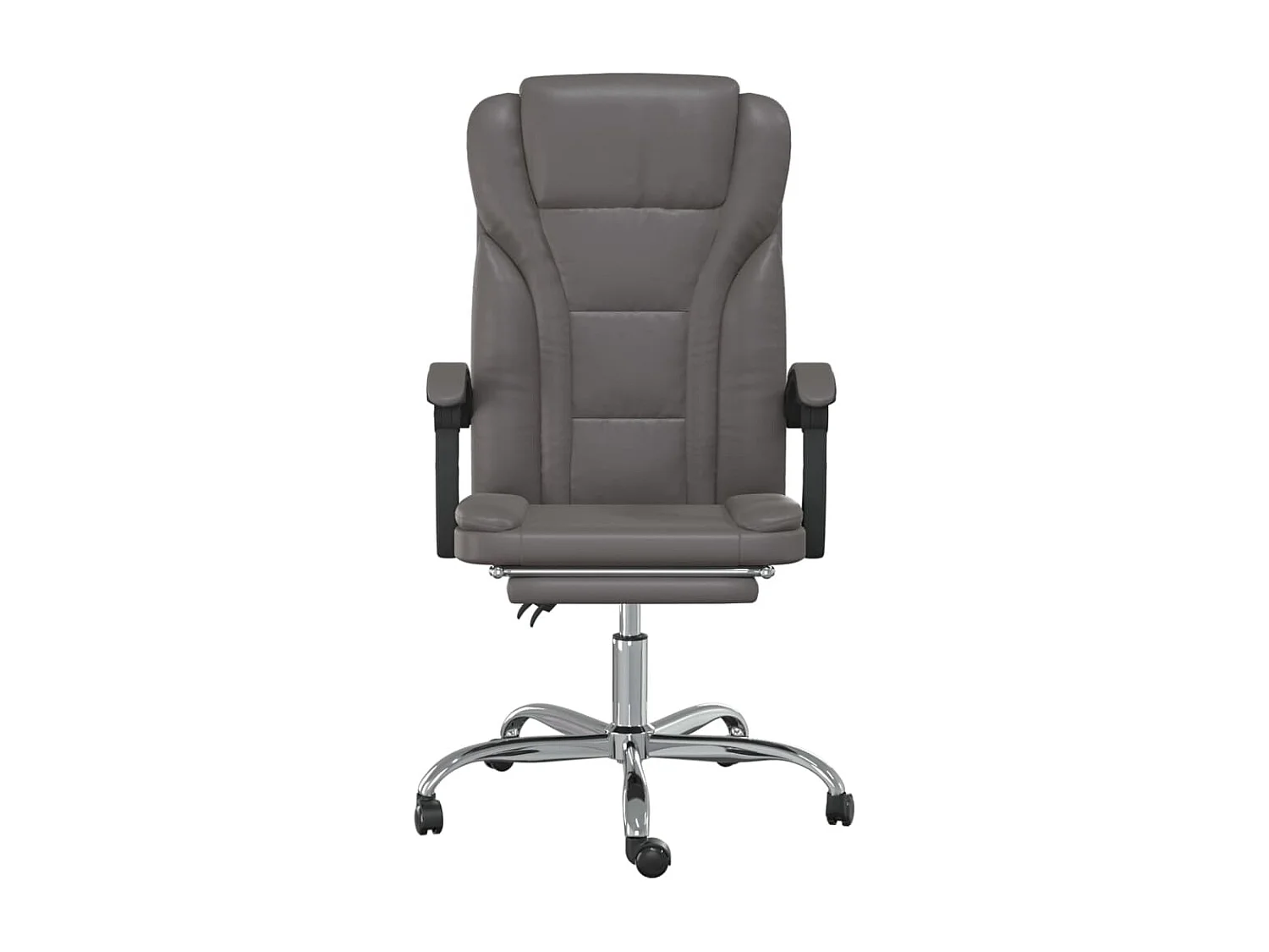 Silla de oficina reclinable cuero sintético gris