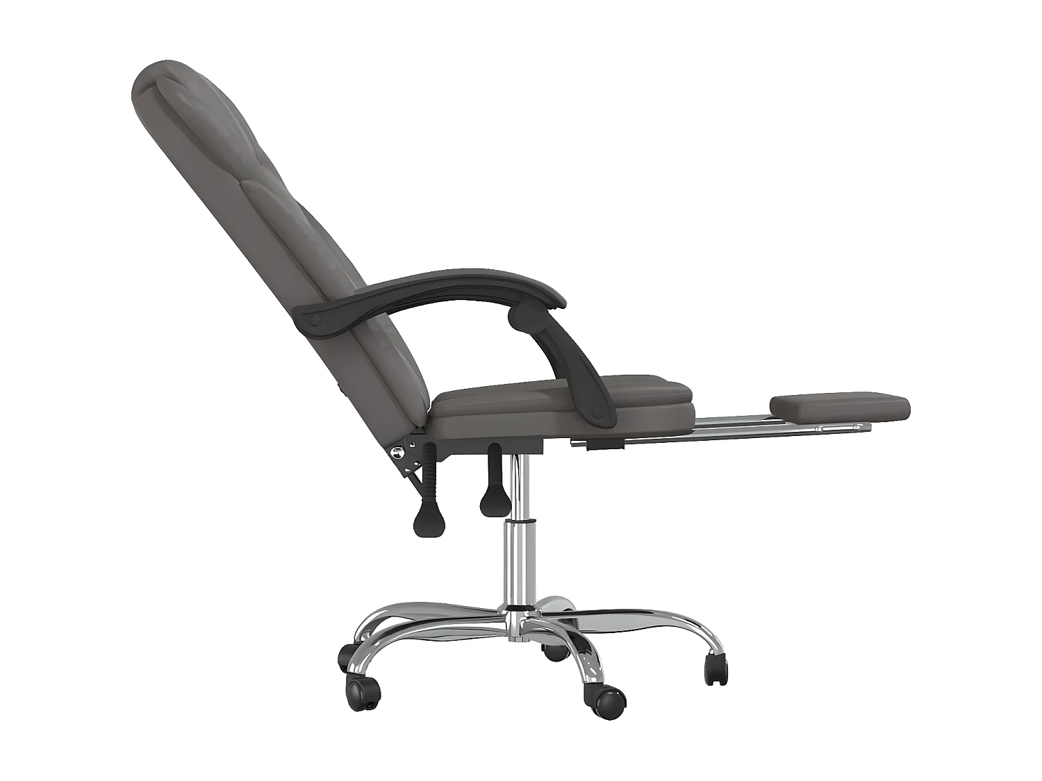 Silla de oficina reclinable cuero sintético gris