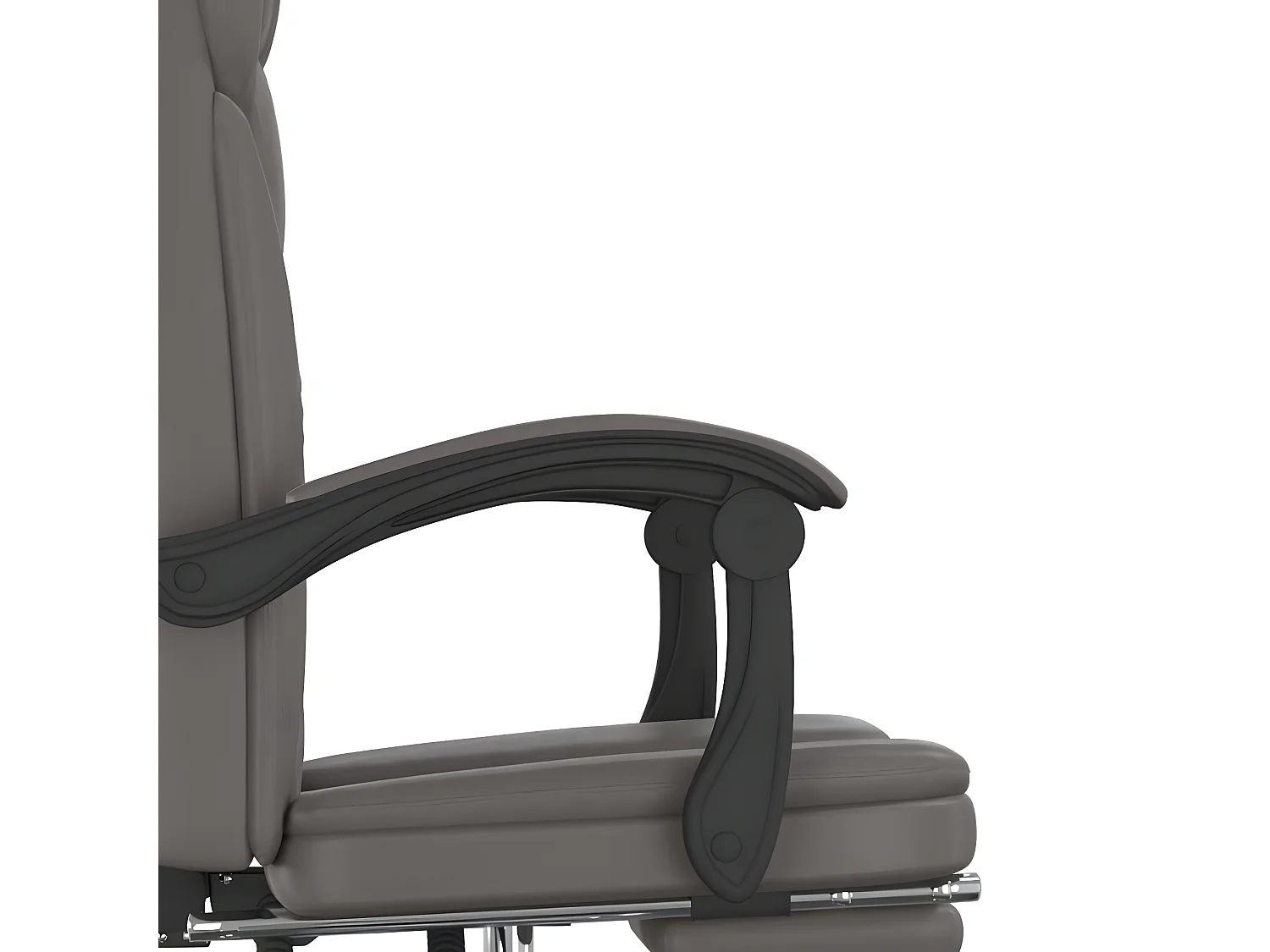Silla de oficina reclinable cuero sintético gris