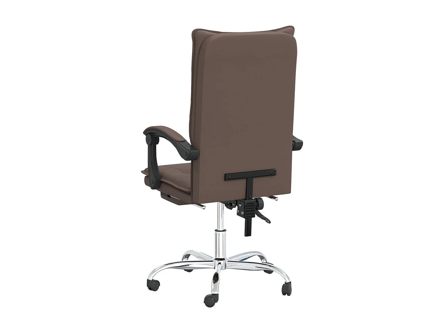 Cadeira de escritório reclinável couro artificial castanho