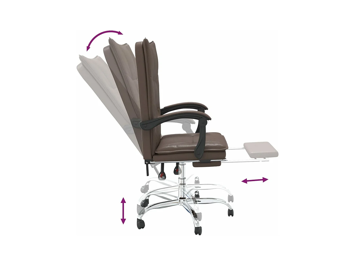 Fauteuil inclinable de bureau Marron Similicuir
