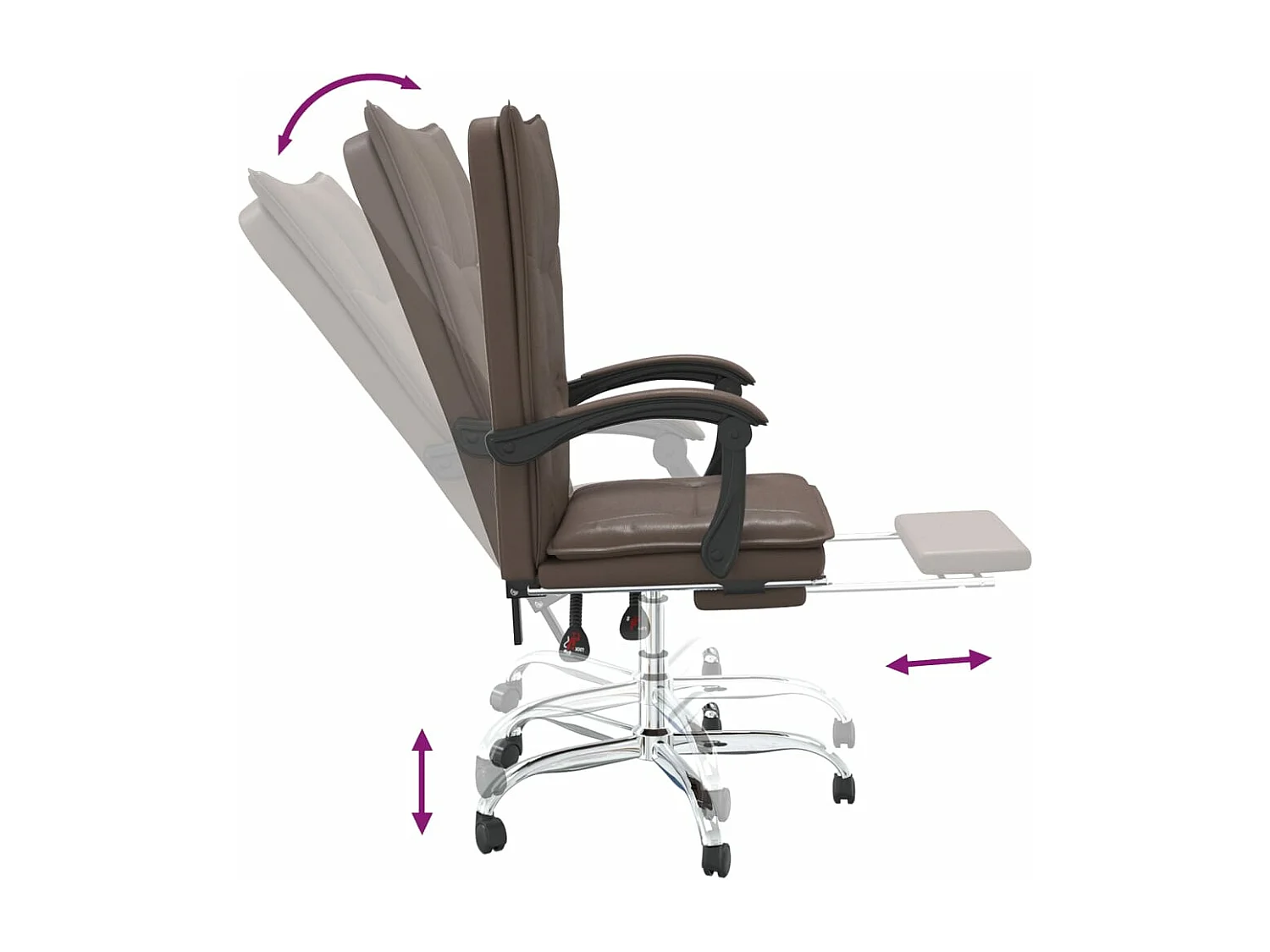 Fauteuil inclinable de bureau Marron Similicuir