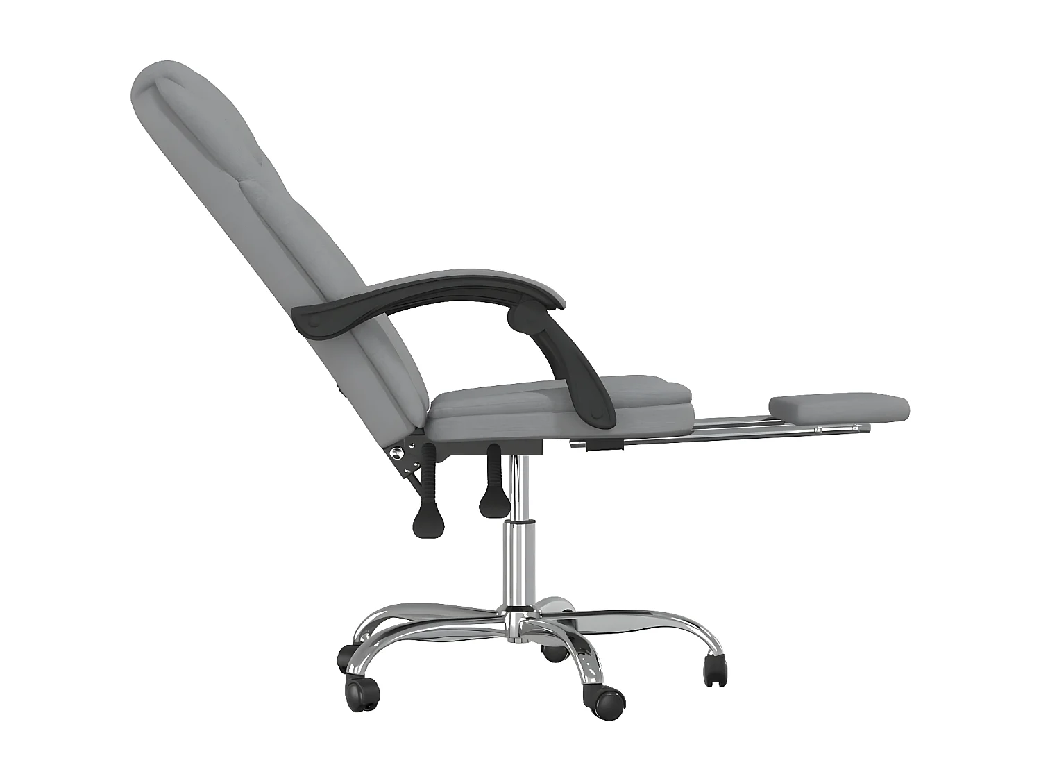 Cadeira de escritório reclinável tecido cinzento-claro