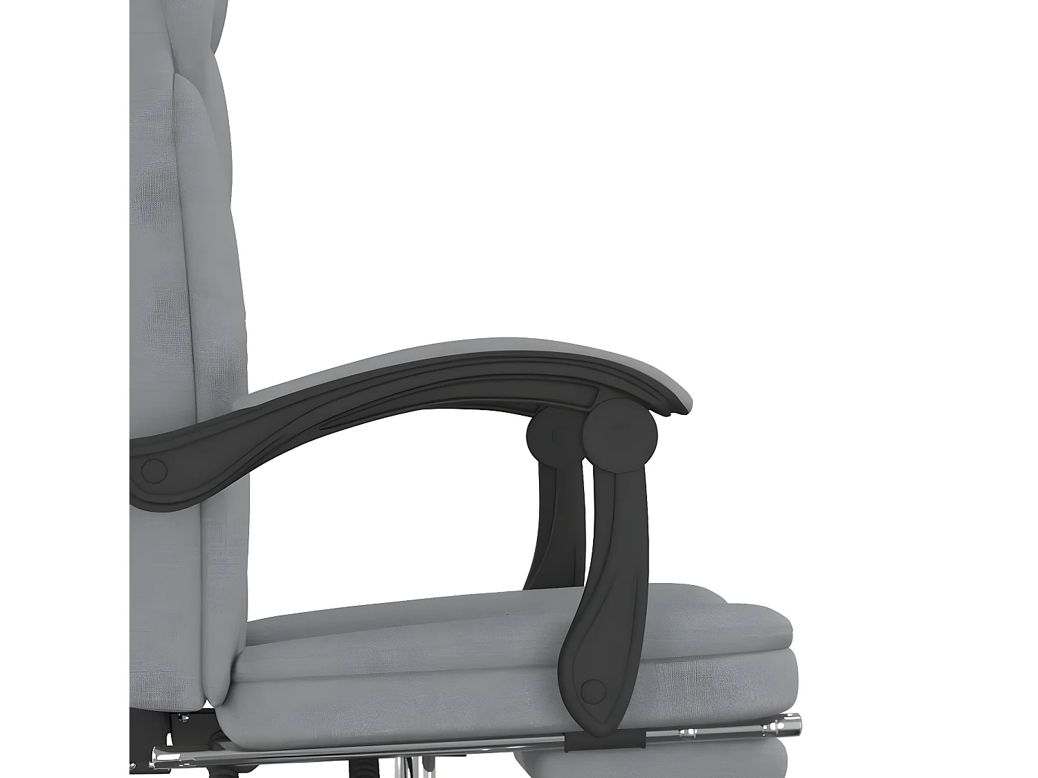 Cadeira de escritório reclinável tecido cinzento-claro