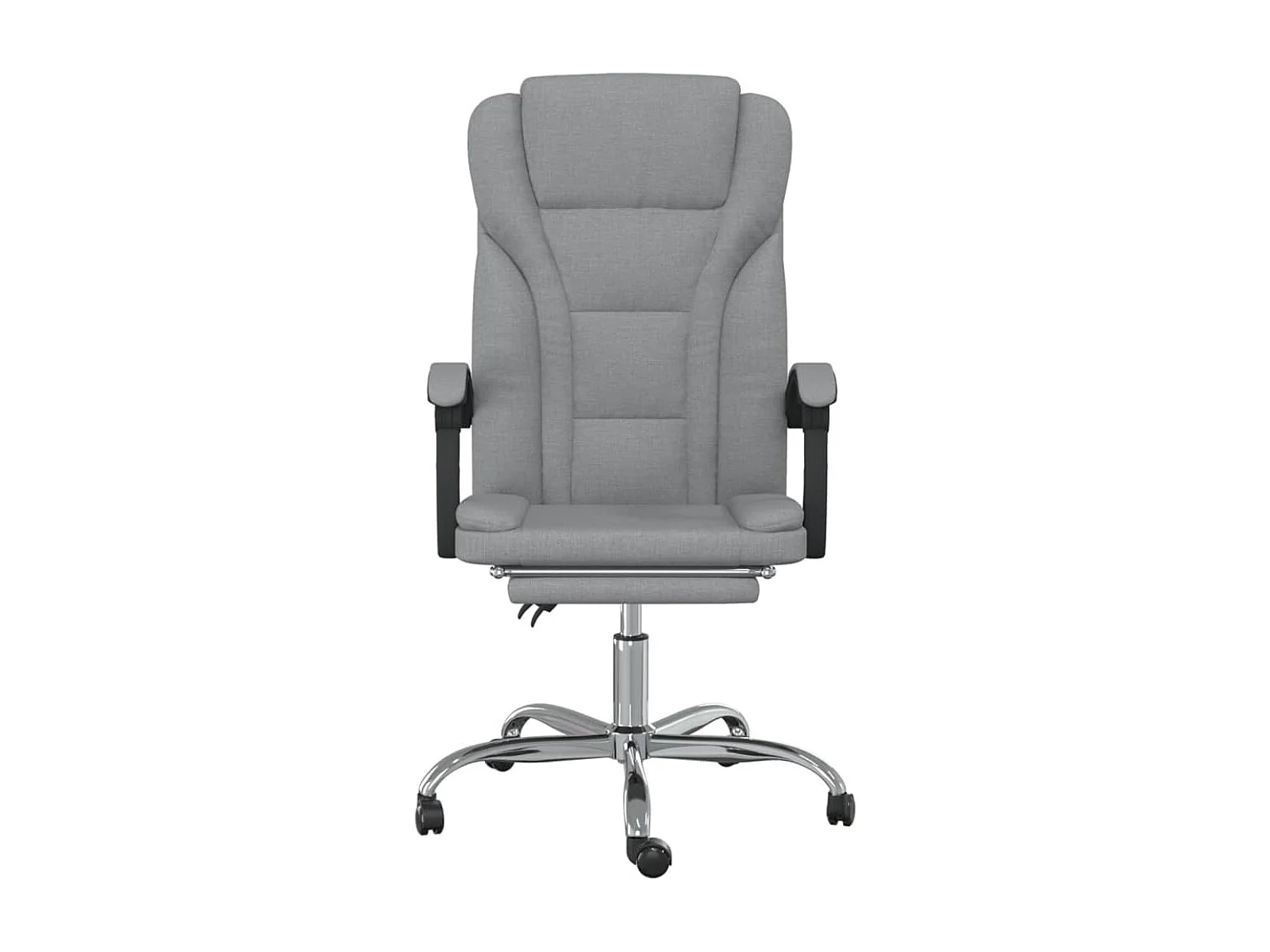 Cadeira de escritório reclinável tecido cinzento-claro
