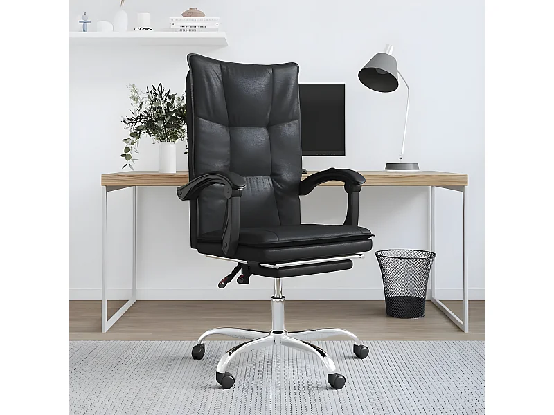 Fauteuil inclinable de bureau Noir Similicuir