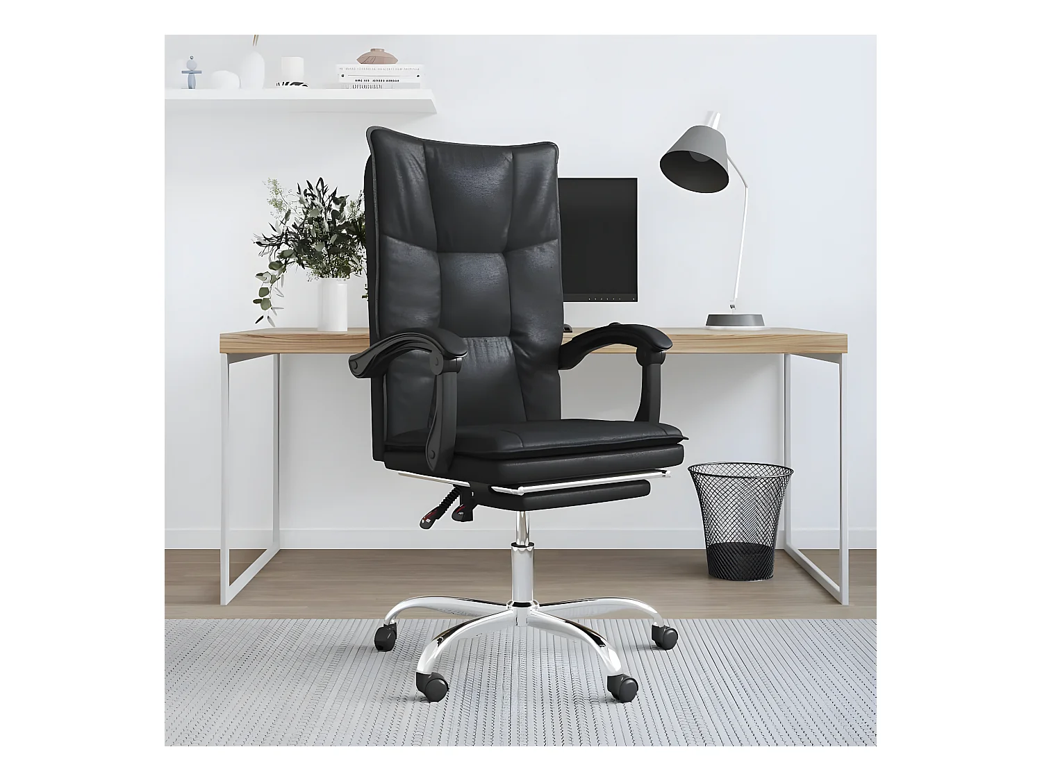 Fauteuil inclinable de bureau Noir Similicuir