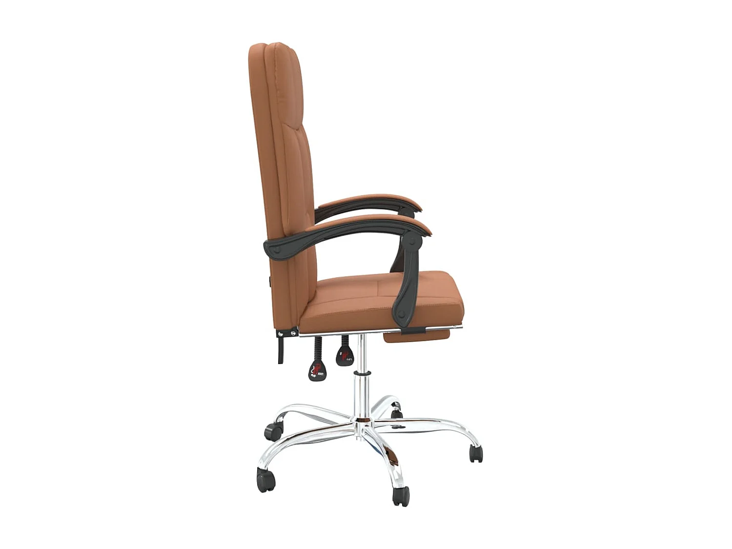 Silla de oficina reclinable cuero sintético marrón