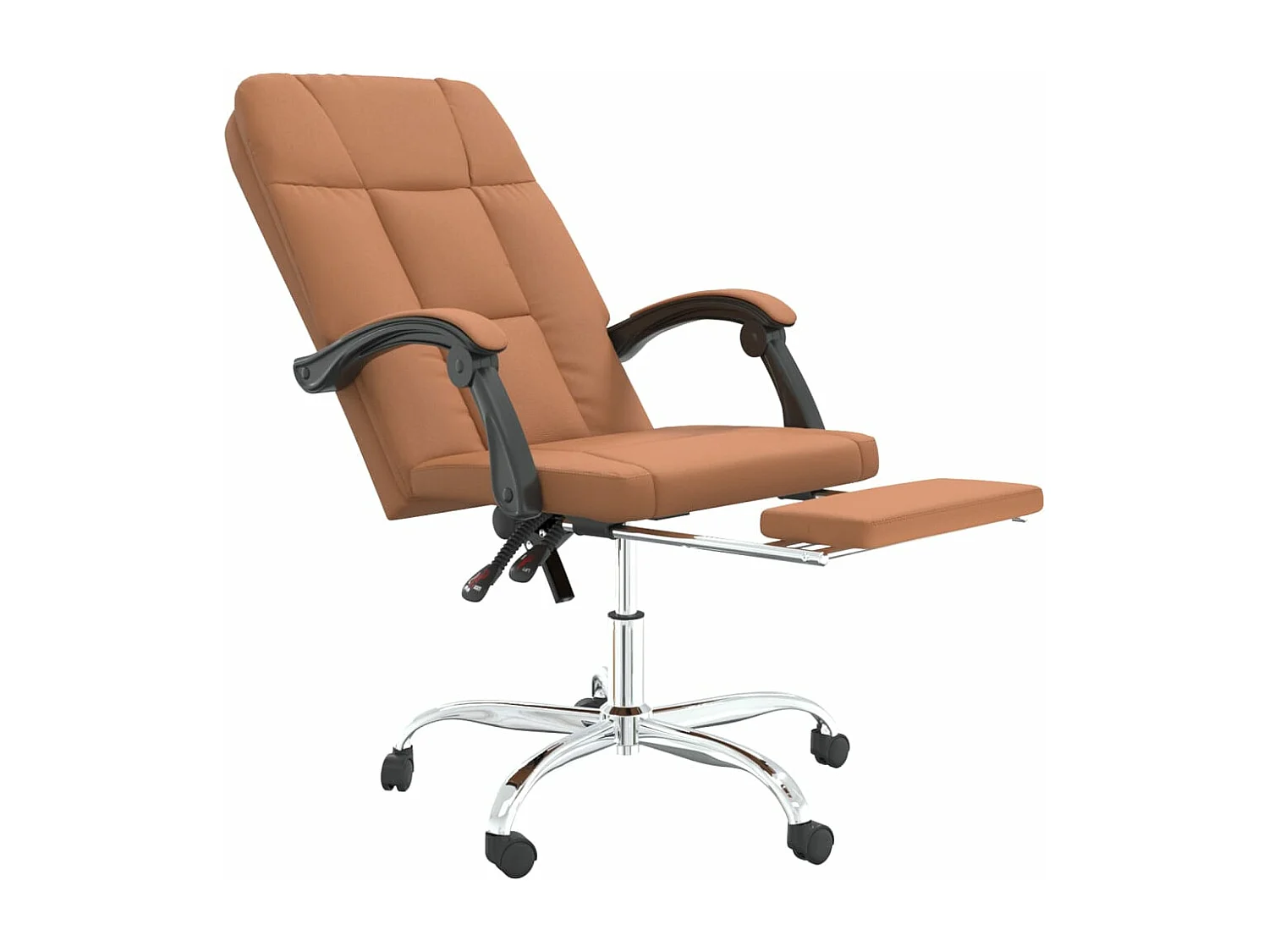 Silla de oficina reclinable cuero sintético marrón