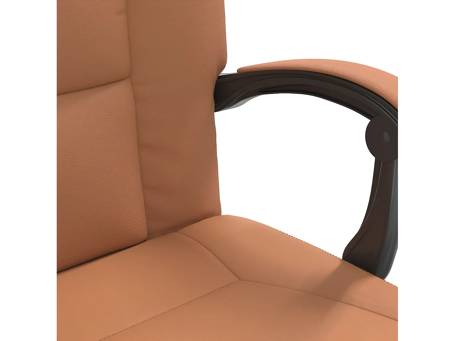 Silla de oficina reclinable cuero sintético marrón