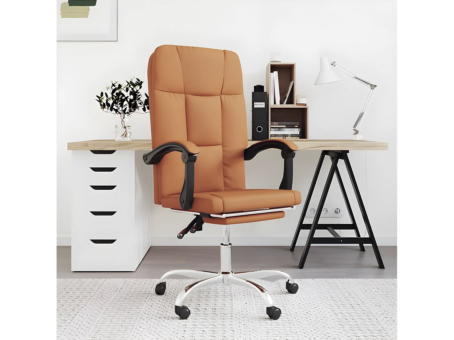 Fauteuil inclinable de bureau Marron Similicuir