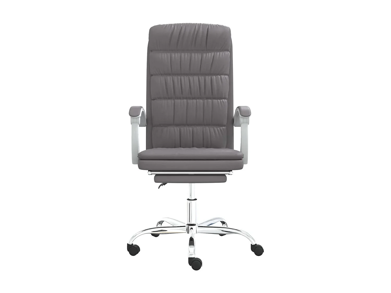 Silla de oficina reclinable cuero sintético gris