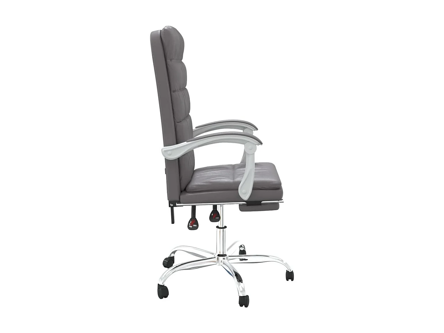 Silla de oficina reclinable cuero sintético gris