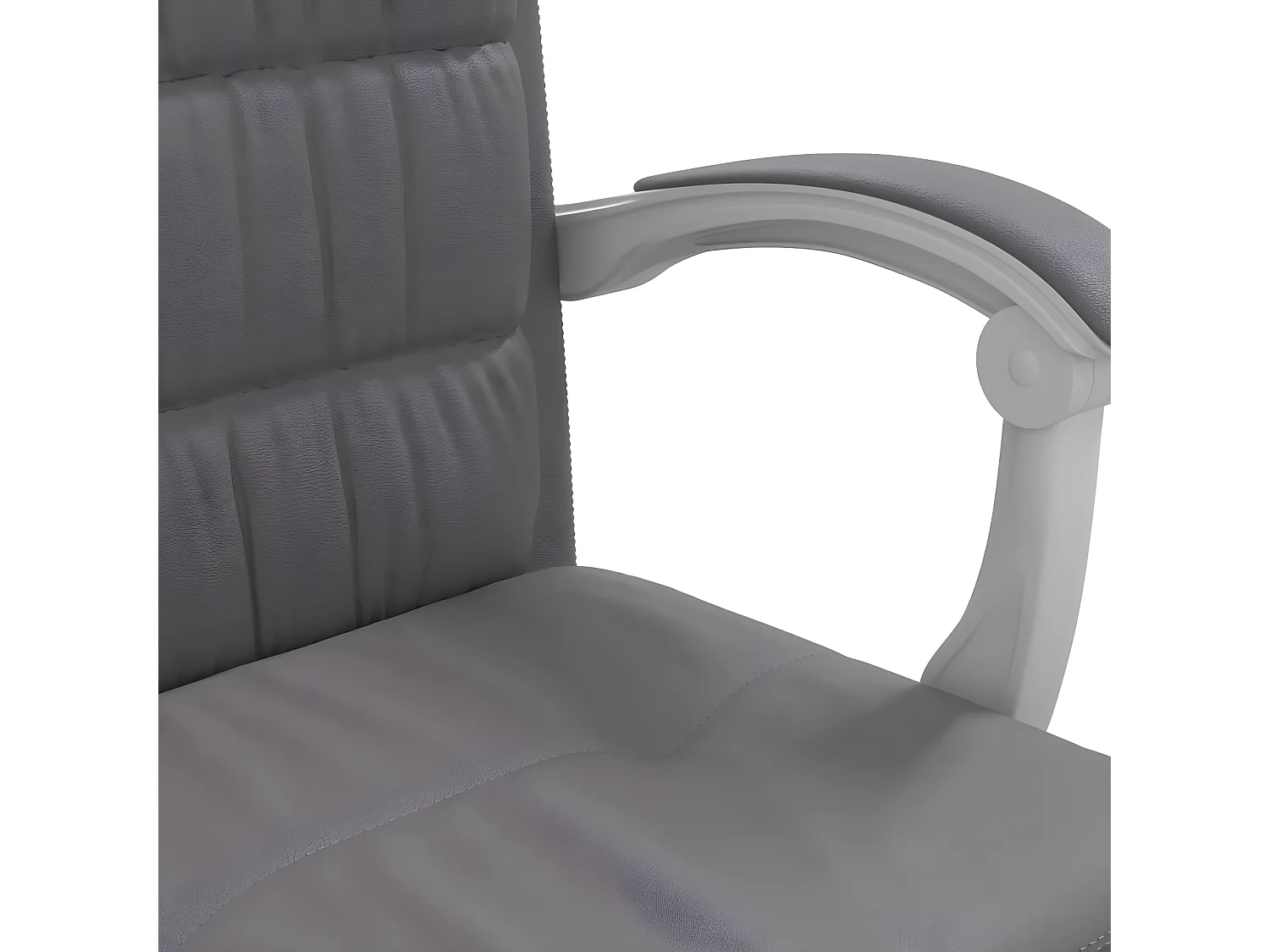 Silla de oficina reclinable cuero sintético gris