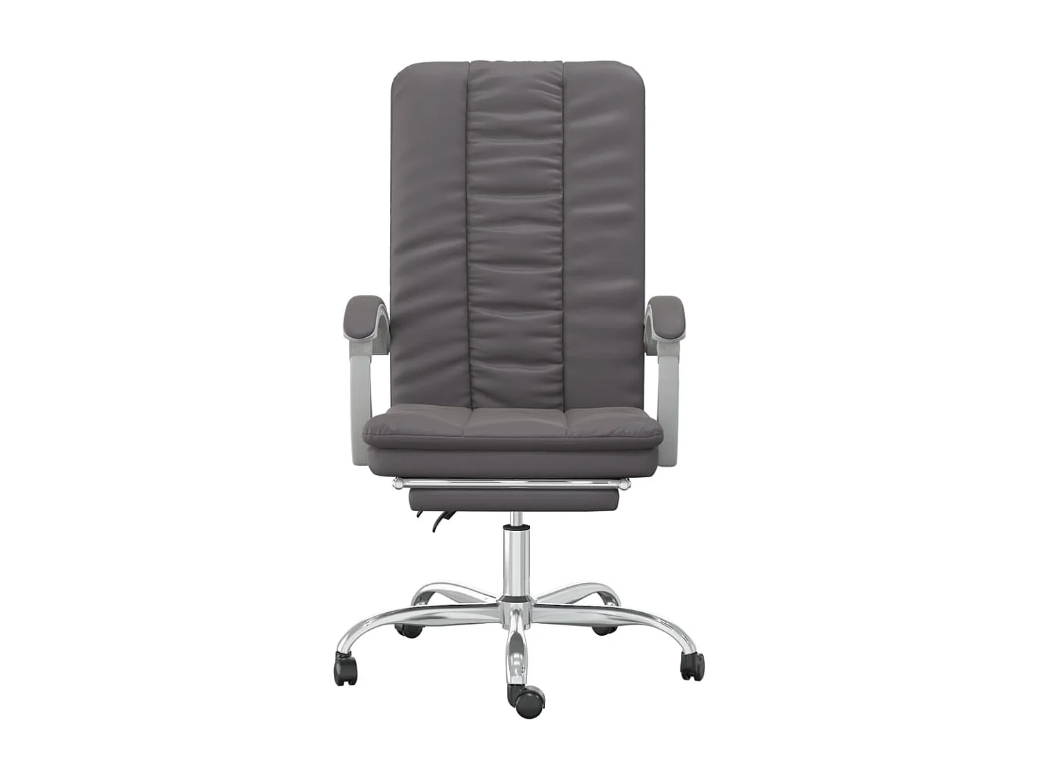 Silla de oficina reclinable cuero sintético gris