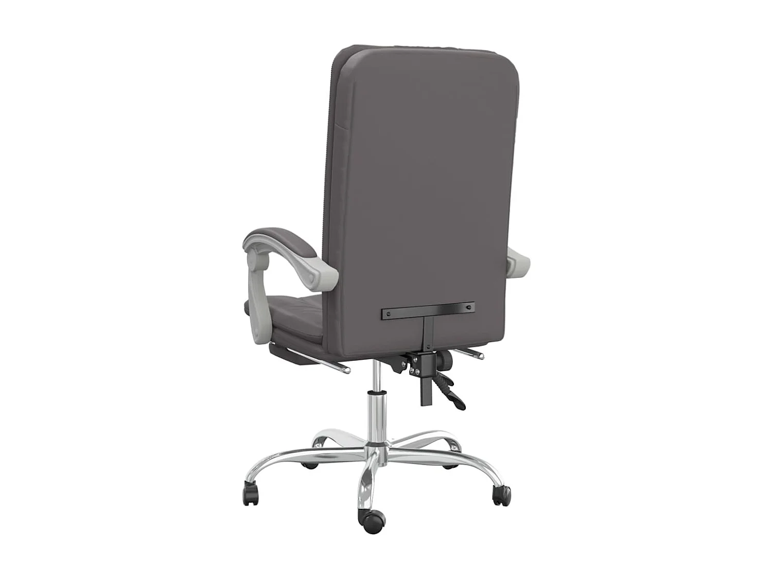 Silla de oficina reclinable cuero sintético gris