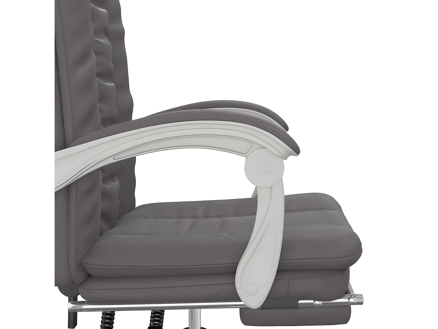 Silla de oficina reclinable cuero sintético gris