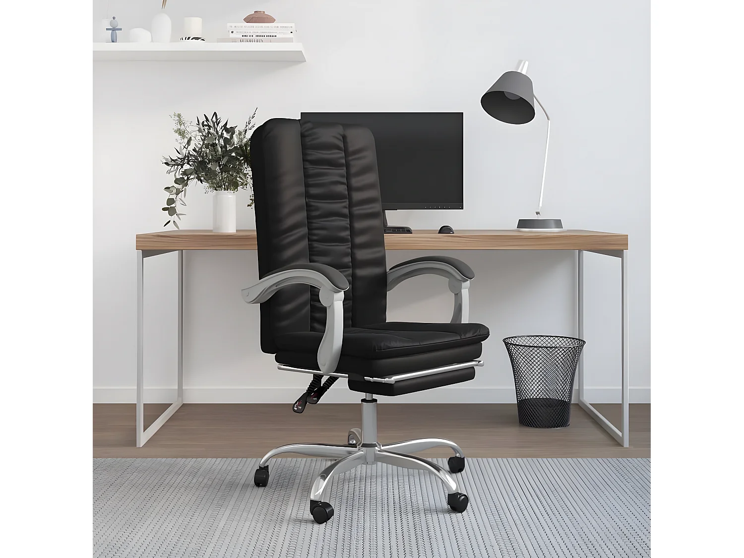 Fauteuil inclinable de bureau Noir Similicuir