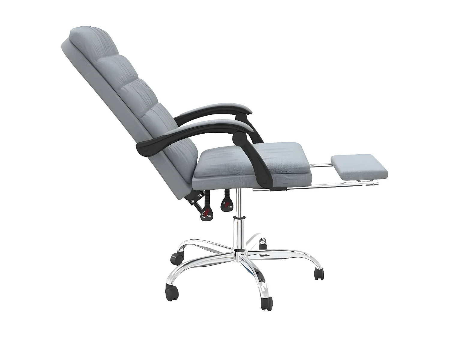 Kantoorstoel verstelbaar stof lichtgrijs