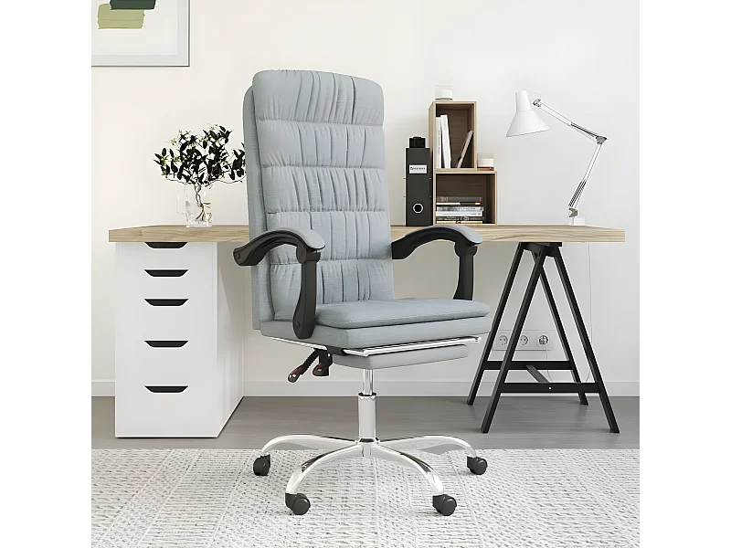 Fauteuil inclinable de bureau Gris clair Tissu