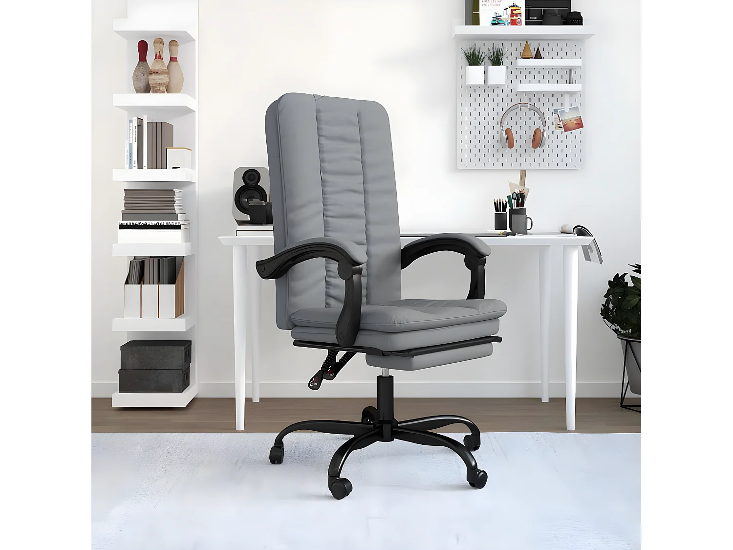 Fauteuil inclinable de bureau Gris clair Tissu