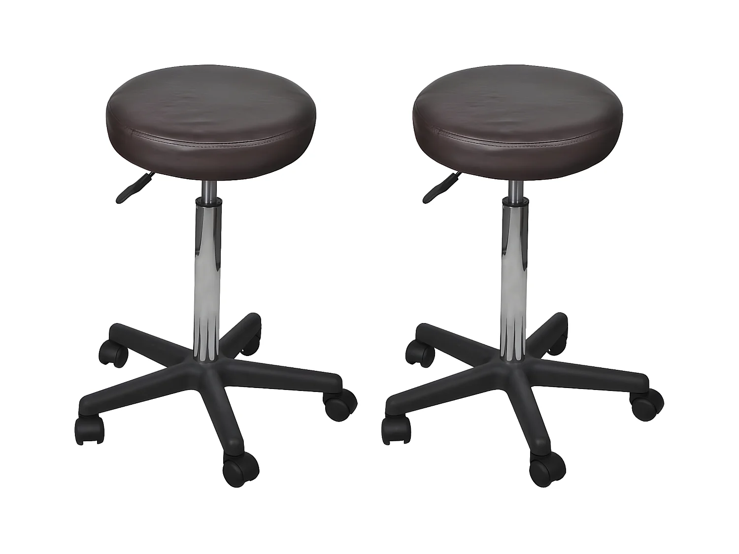 Tabourets de bureau 2 pièces Marron 35,5x84 cm Similicuir