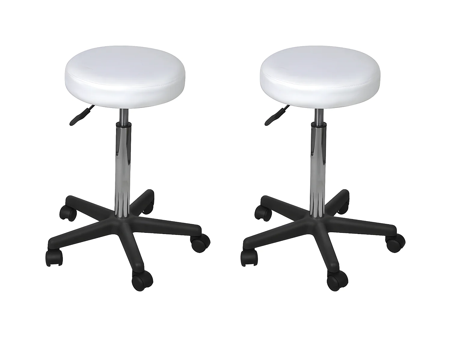 Tabourets de bureau 2 pièces Blanc 35,5x84 cm Similicuir