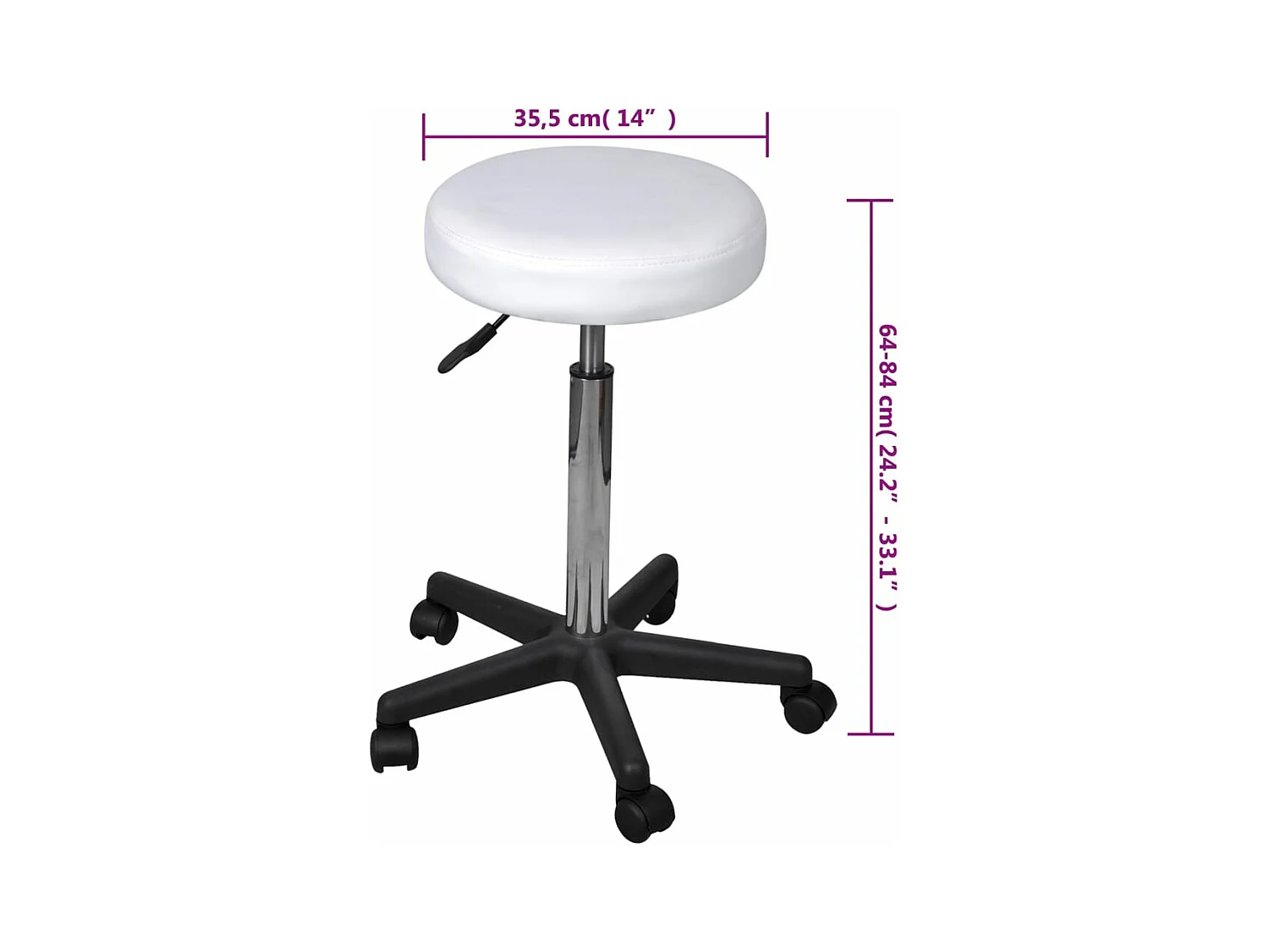 Tabouret de bureau Blanc