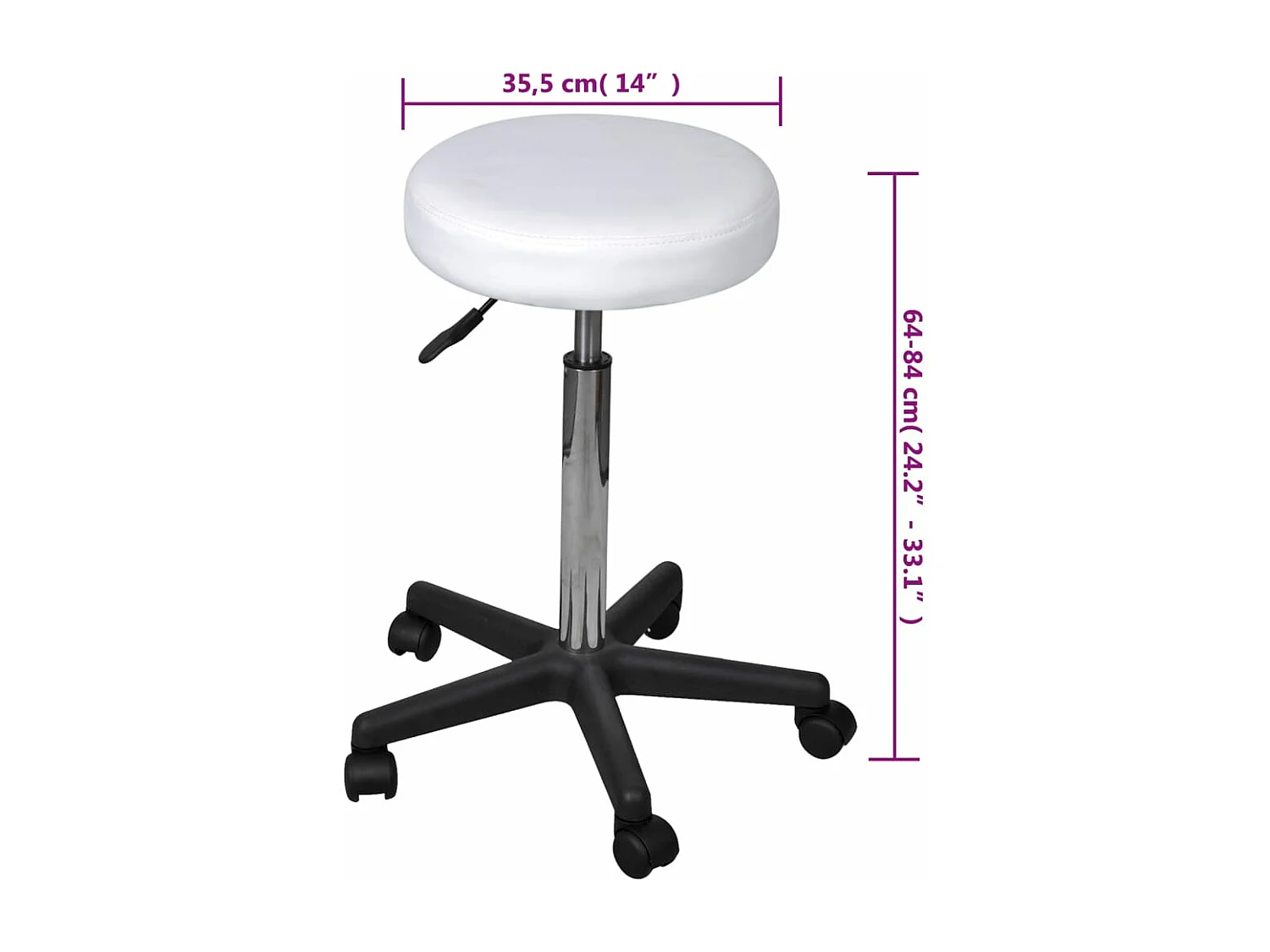 Tabouret de bureau Blanc