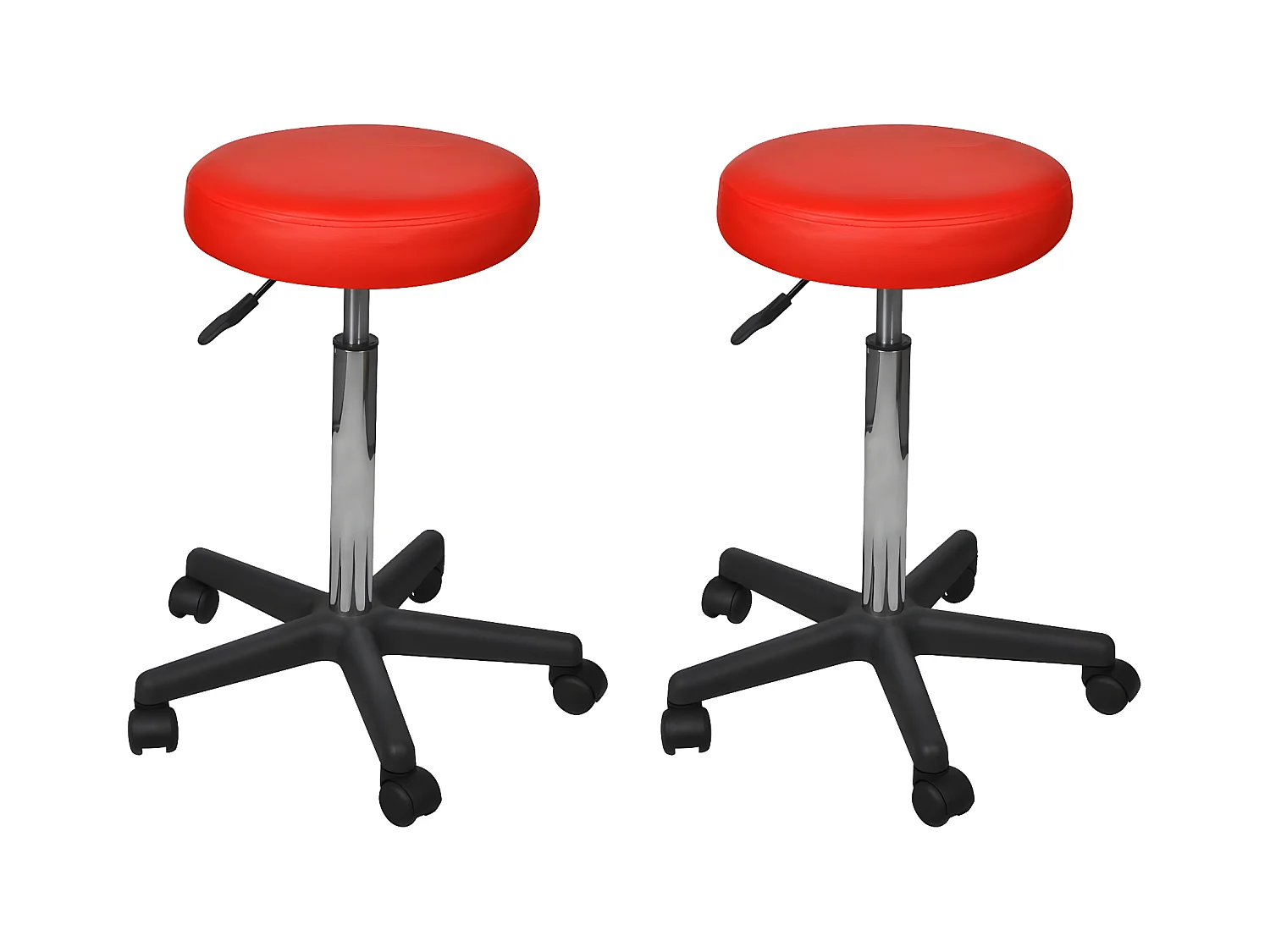 Tabourets de bureau 2 pièces Rouge 35,5x84 cm Similicuir