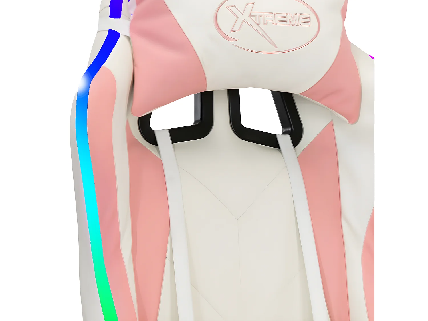 Racestoel met RGB LED-verlichting kunstleer roze en zwart