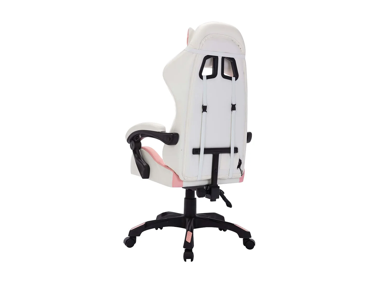 Silla gaming con luces LED RGB cuero sintético rosa y negro