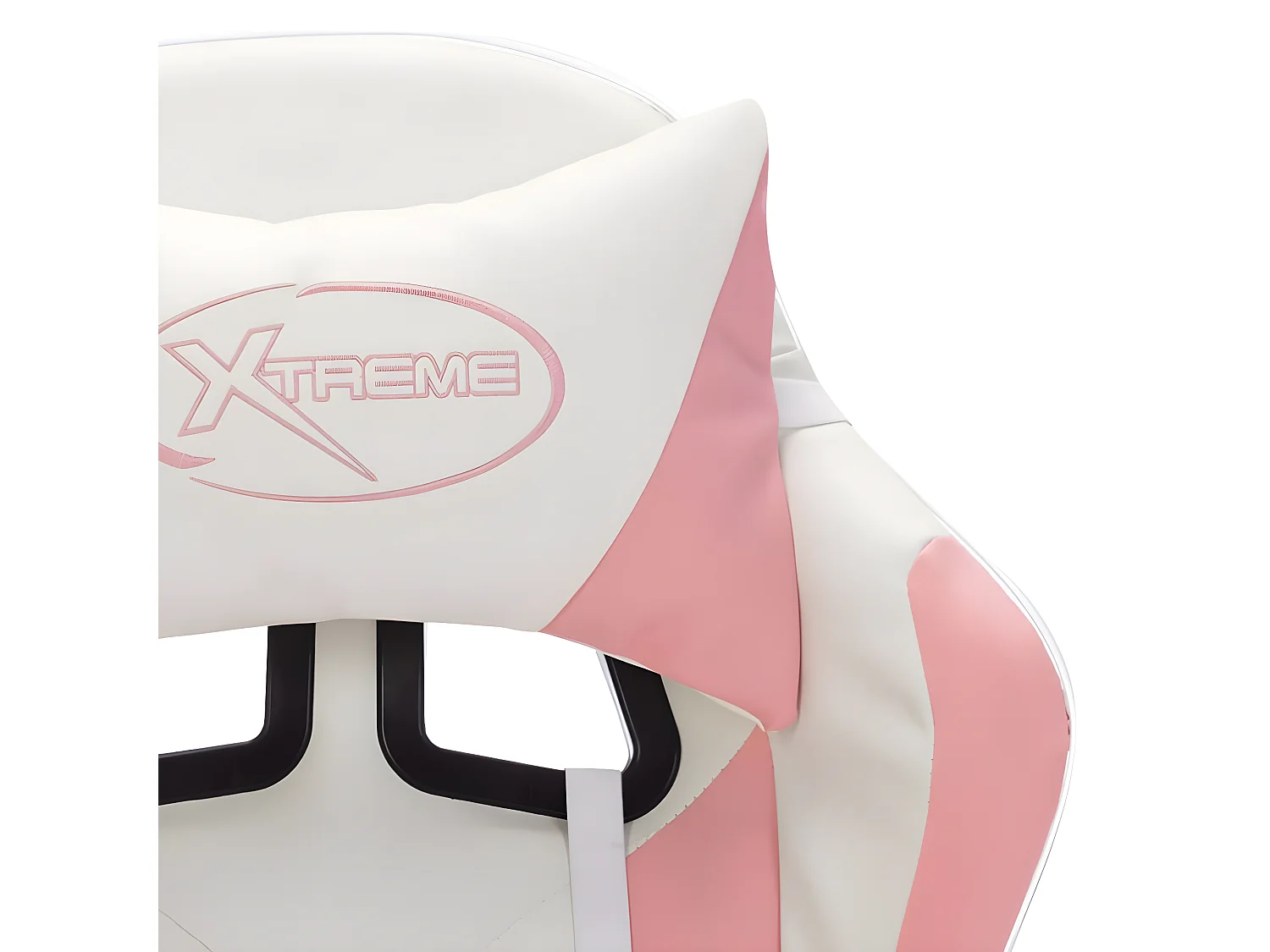 Silla gaming con luces LED RGB cuero sintético rosa y negro