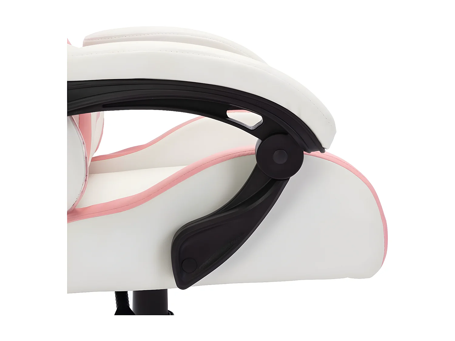 Silla gaming con luces LED RGB cuero sintético rosa y negro