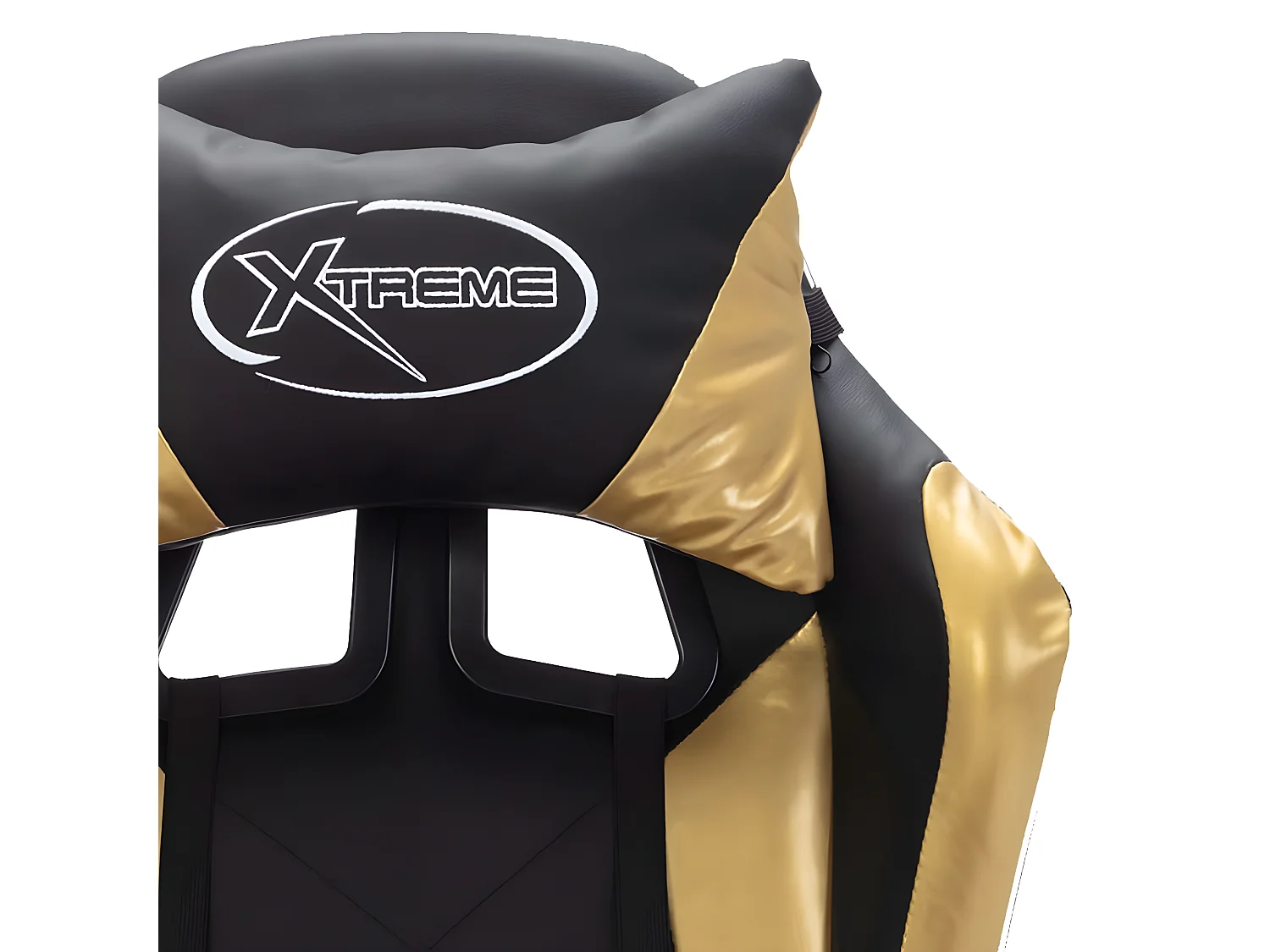 Fauteuil de jeux vidéo avec LED RVB Doré et noir Similicuir