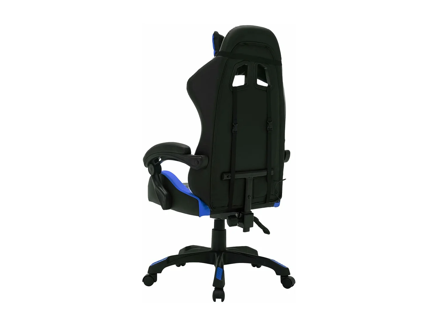 Fauteuil de jeux vidéo avec LED RVB Bleu et noir Similicuir