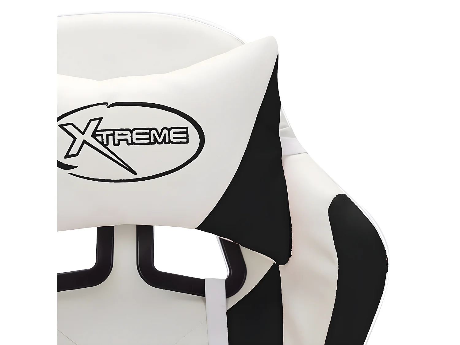 Silla gaming con luces LED RGB cuero sintético negro y blanco