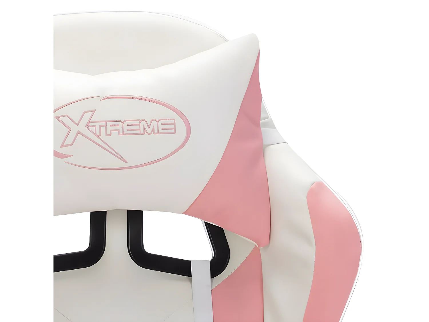 Silla gaming con luces LED RGB cuero sintético rosa y blanco