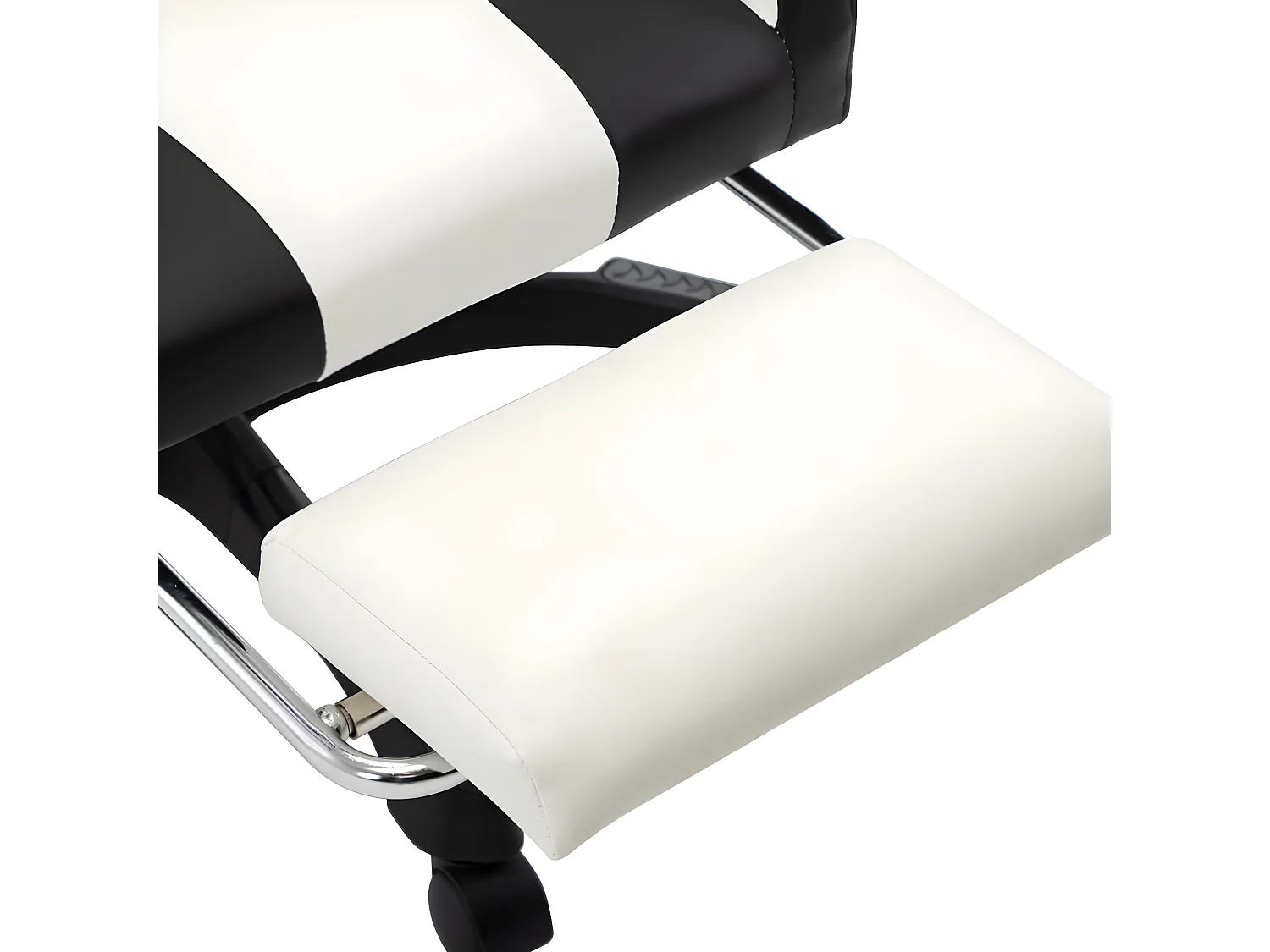 Fauteuil de jeux vidéo et repose-pied Noir et blanc Similicuir