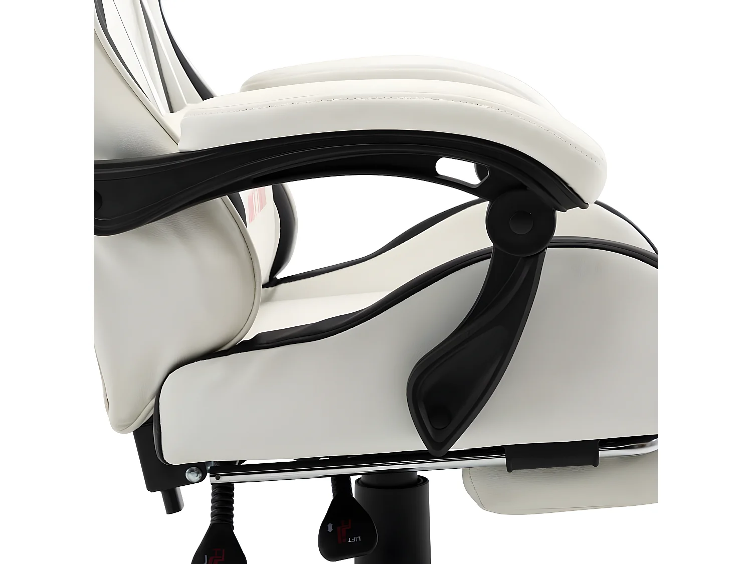 Fauteuil de jeux vidéo et repose-pied Noir et blanc Similicuir
