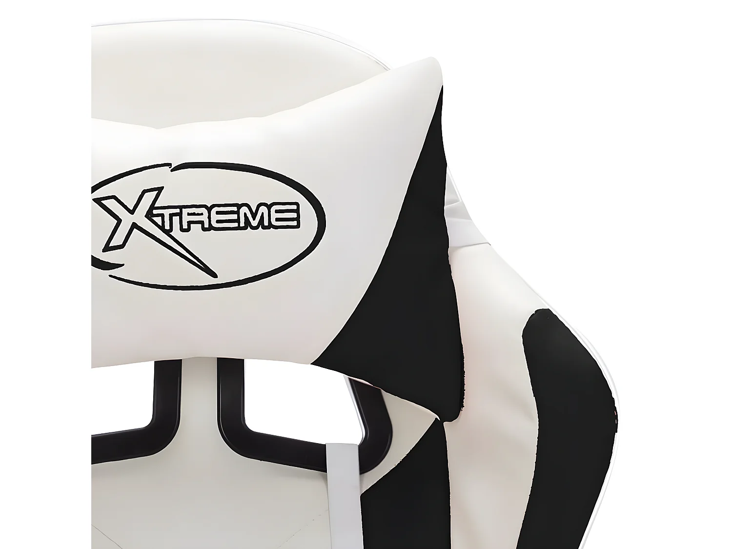 Silla gaming con luces LED RGB cuero sintético blanco y negro