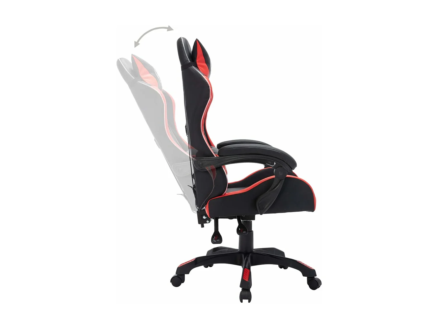 Silla gaming con luces LED RGB cuero sintético rojo y negro