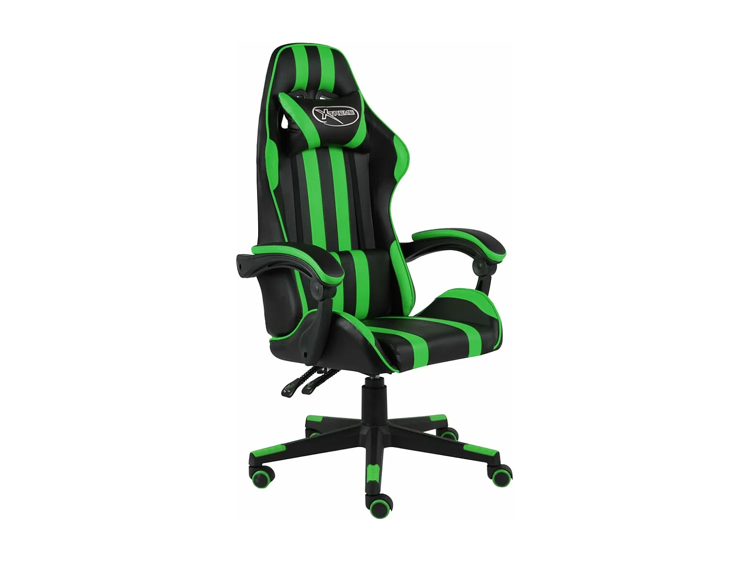 Fauteuil de jeux vidéo Noir et vert Similicuir