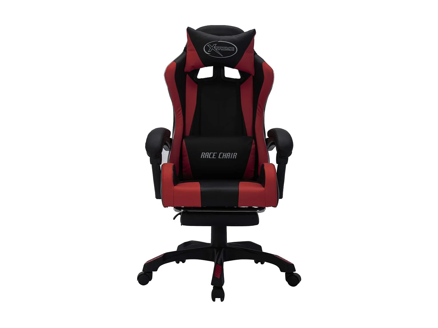 Fauteuil de jeux vidéo avec LED RVB Bordeaux et noir Similicuir