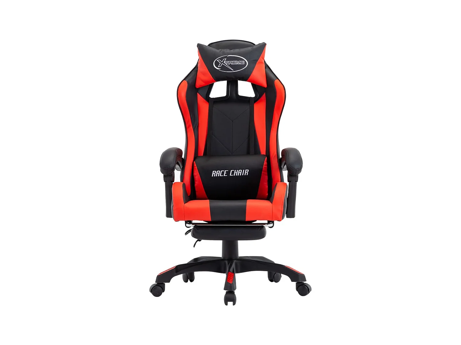 Fauteuil de jeux vidéo et repose-pied Rouge et noir Similicuir